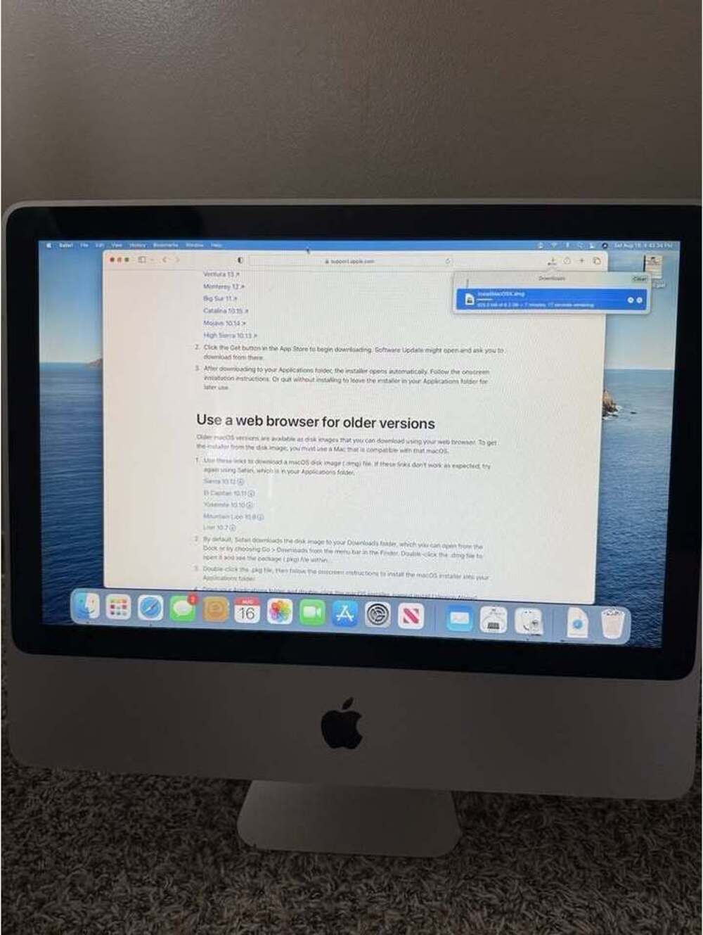 Apple iMac 20" Early 2009 A1224 Core 2 Duo 2.66GHz 8GB RAM 320GB HDD macOS 10.11